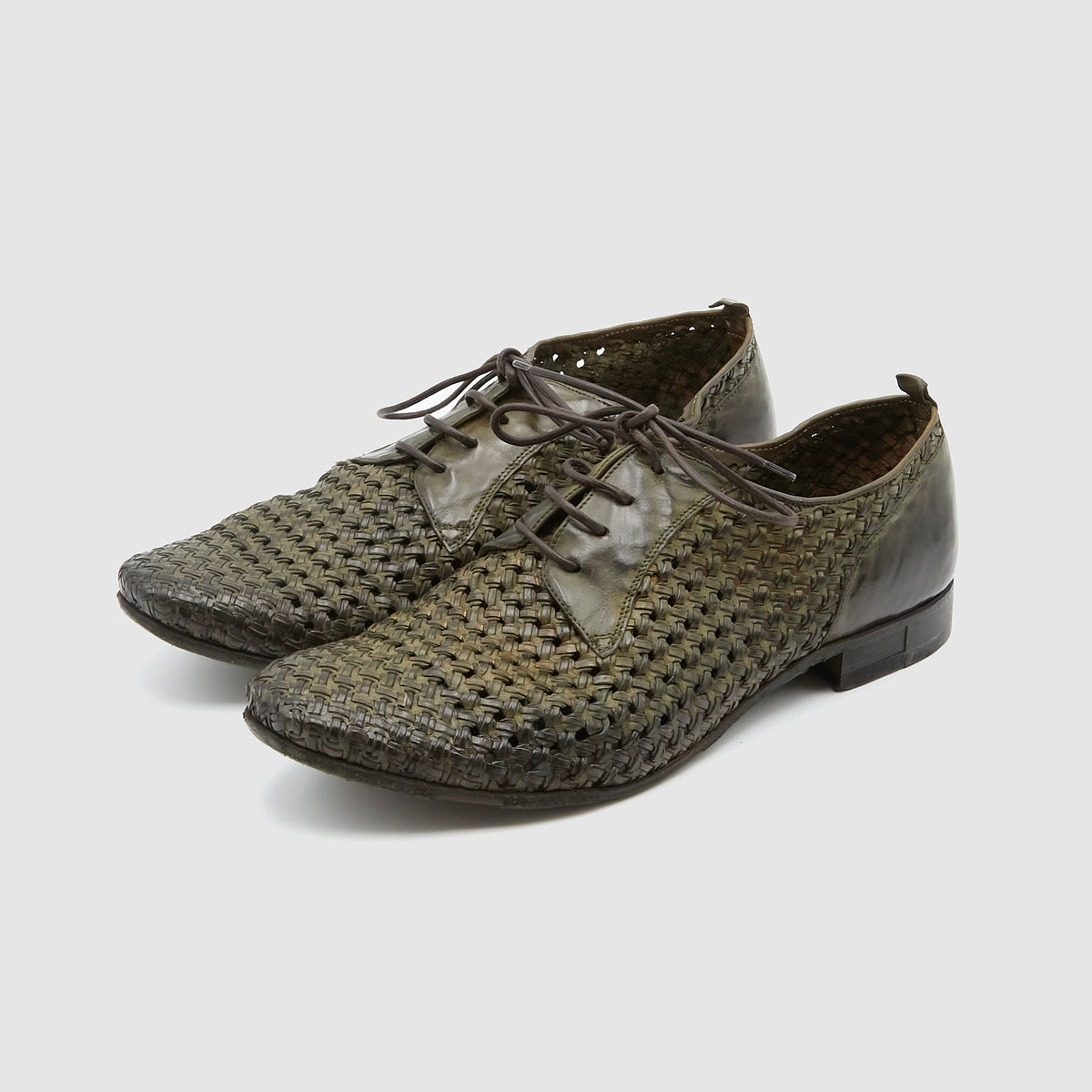 Silvano Sassetti Braided Leather Oxford Shoes