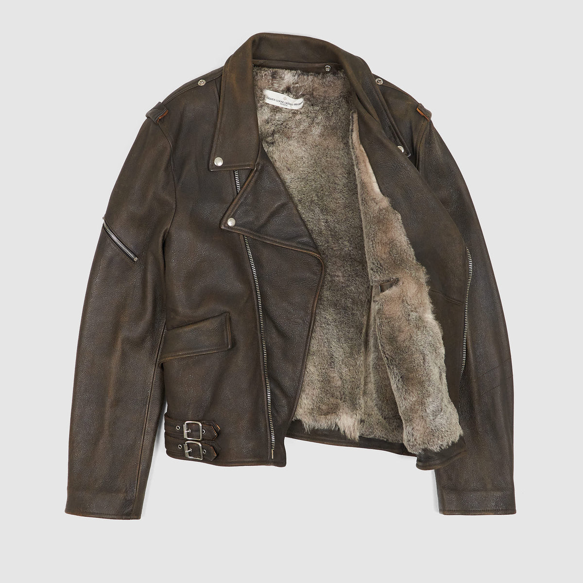 Golden Goose Perfecto Rabbit Shearling Leather Jacket