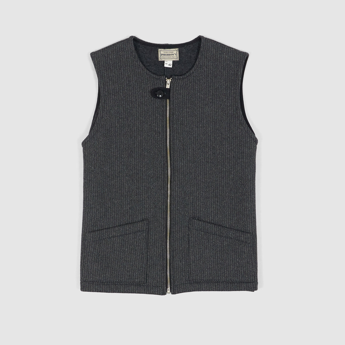 Pherrow`s Brown&#39;s Zip Work Vest