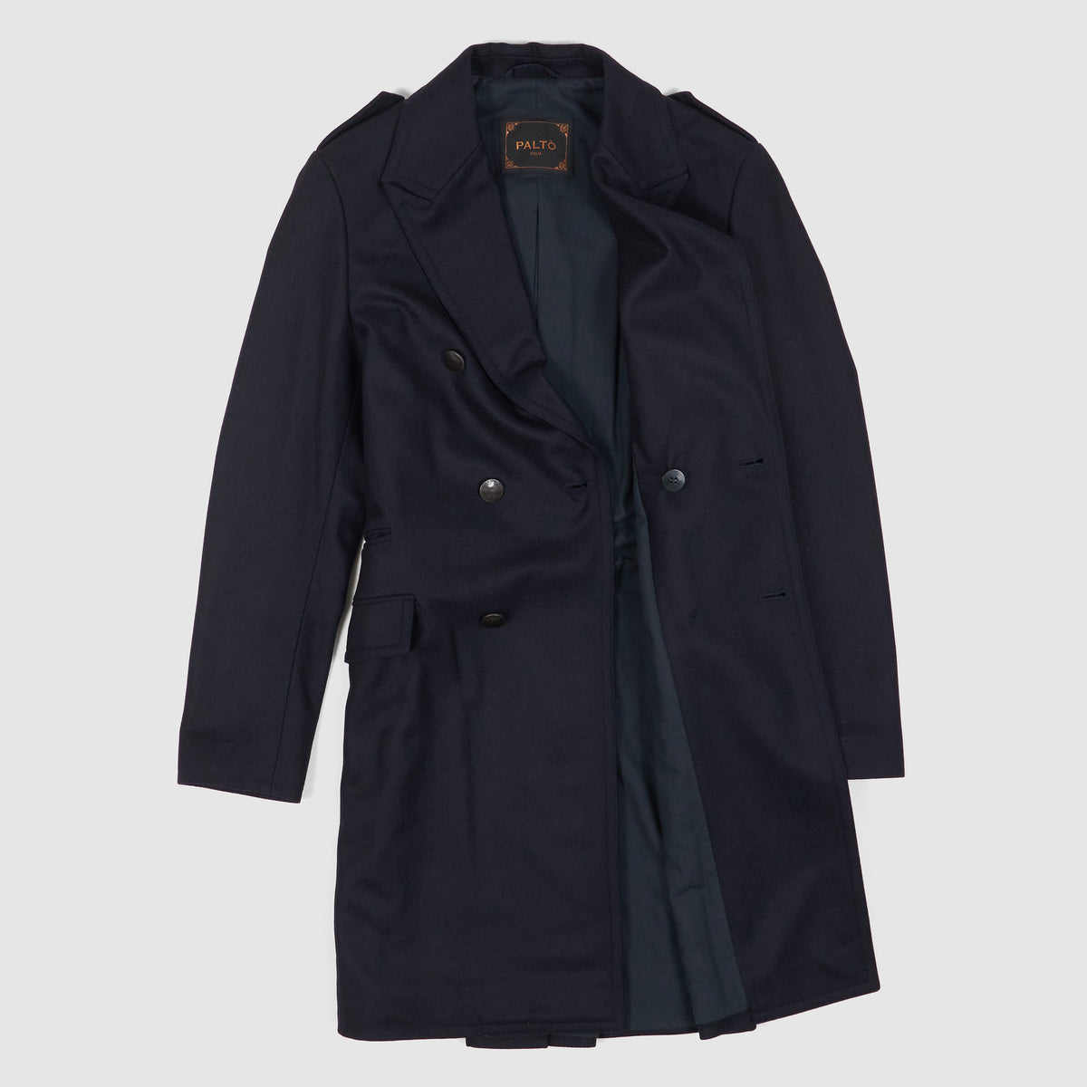 Palto Double-Breasted Officer Wool Coat