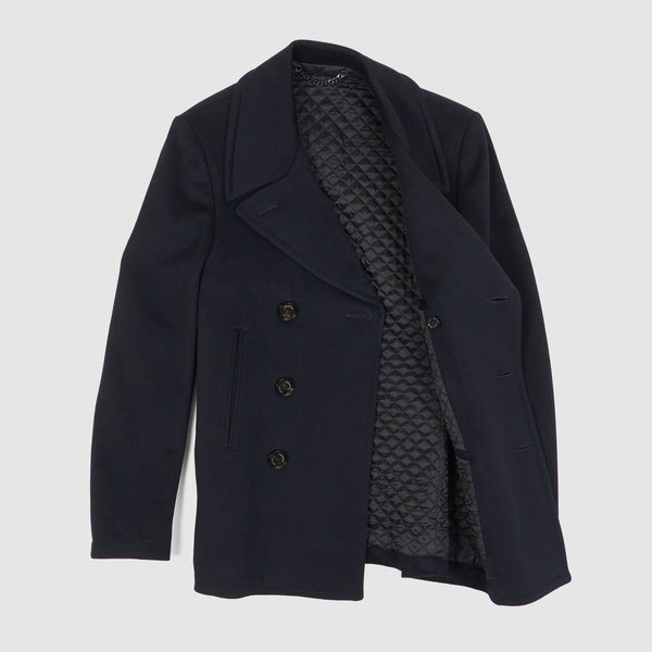 Crombie Navy Wool P-Coat - DeeCee Style