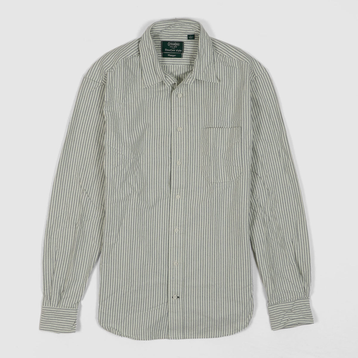Gitman Vintage Brushed Cotton Striped Oxford  Shirt Without Button Down
