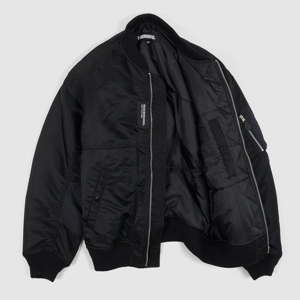 NEIGHBORHOOD MA-1ジャケット FLIGHT JACKET Neighborhood Men's MA-1 Flight Jacket in Black Neighborhood