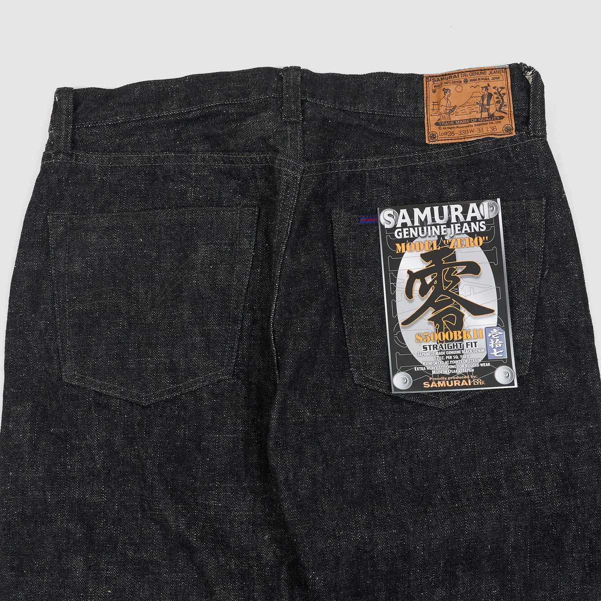 Samurai 5-Pocket Black Denim Selvage Jeans &quot;Model Zero&quot; 17oz