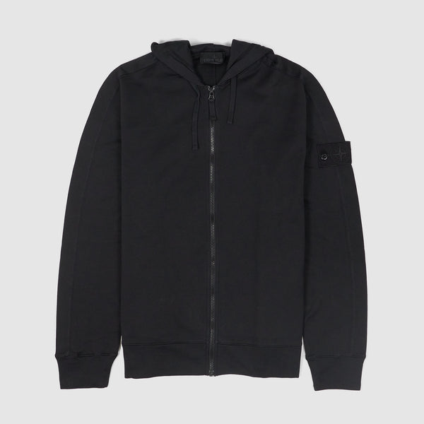 Mens Hoodies Stone Island Zip Hoodie Schwarz STONE ISLAND Black
