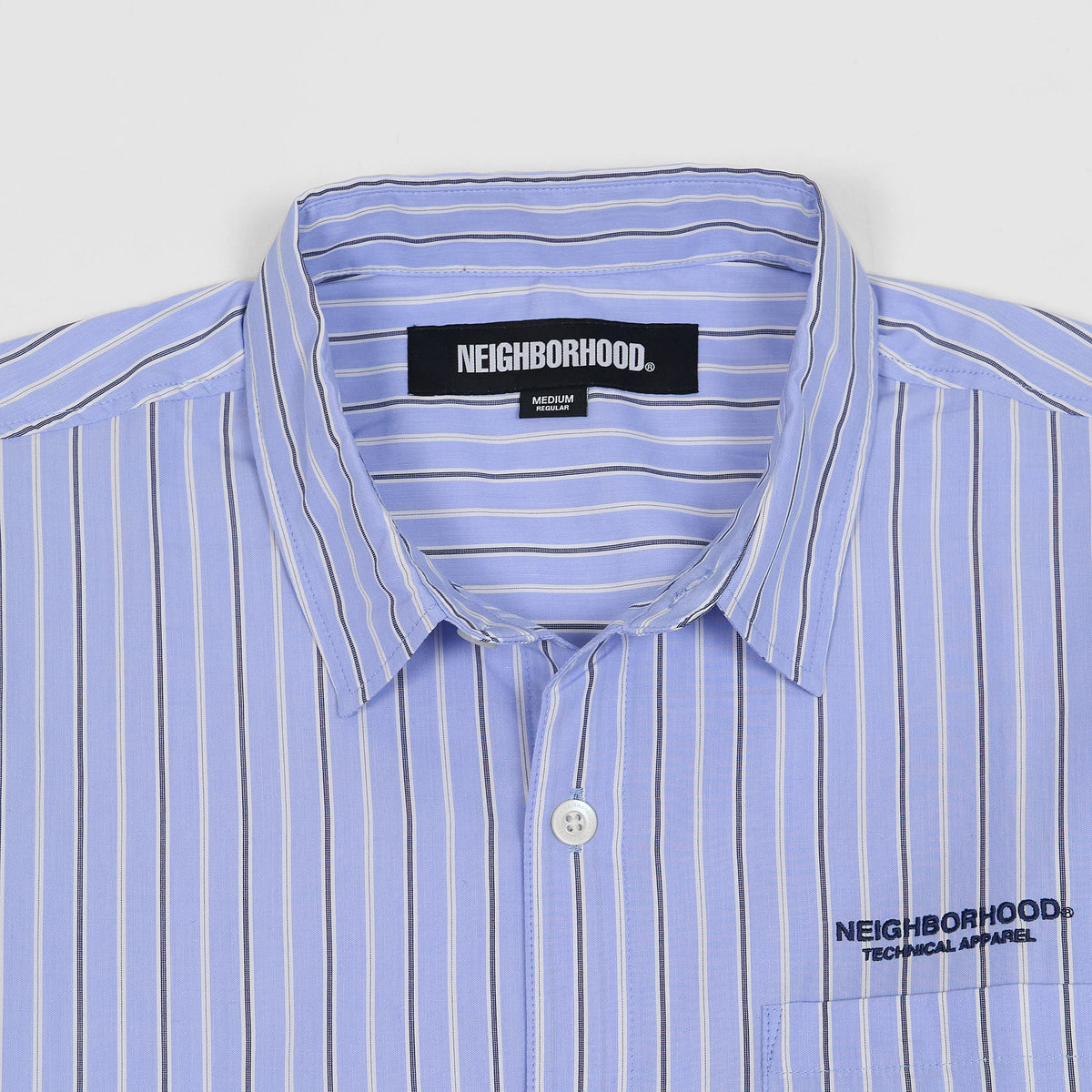 Neighborhood Embroidered Striped Long Sleeve Classic Shirt