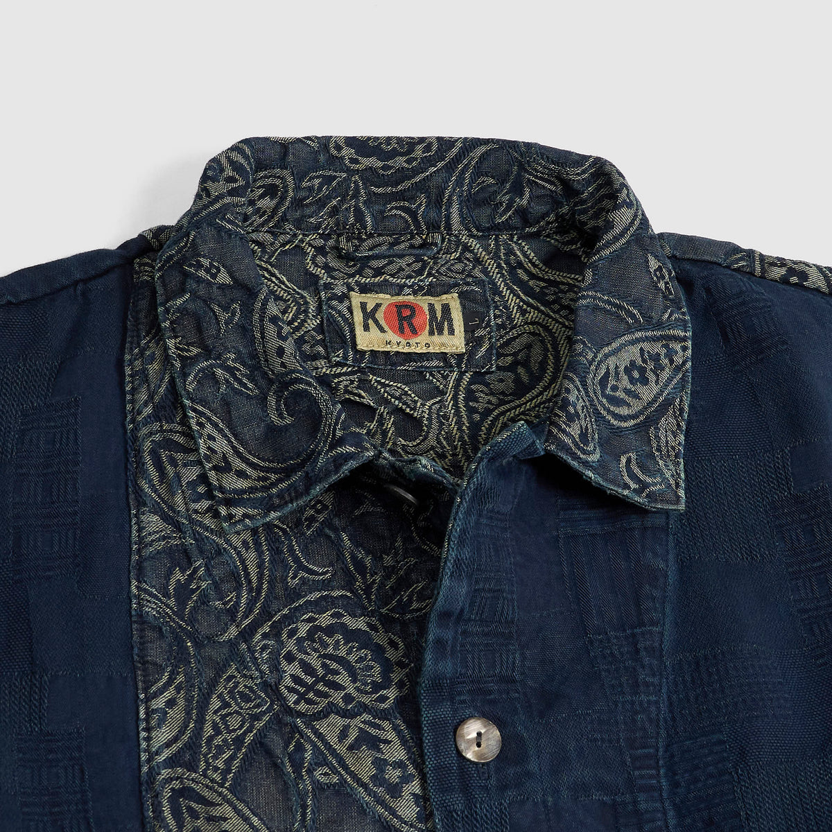 KRM Indigo Patchwork Washi Jacquard Overshirt
