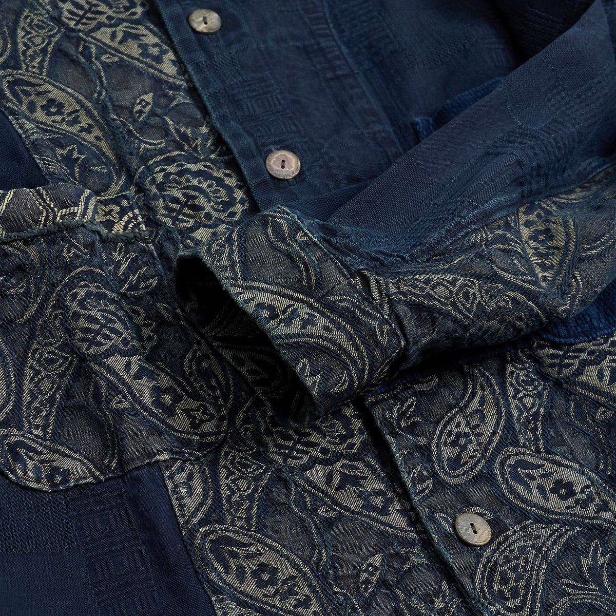 KRM Indigo Patchwork Washi Jacquard Overshirt