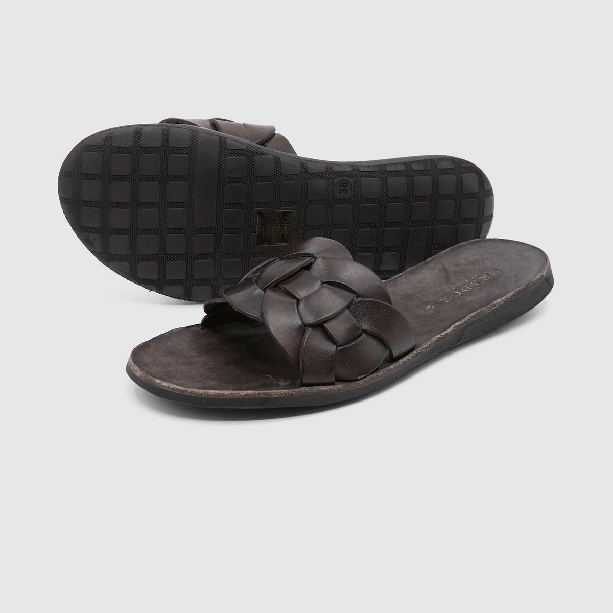 Brador Ladies Braided Leather Sandals