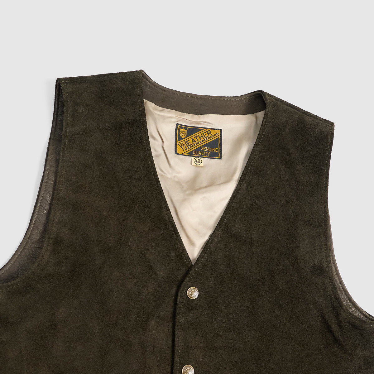 Y'2 Leather Roughout Steer Leather Vest