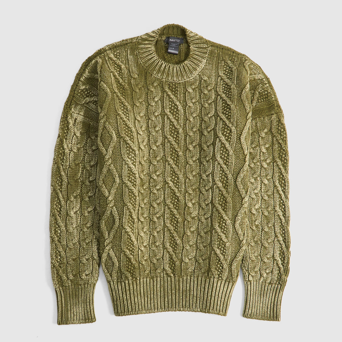 Avant Toi Knitted Cable Washed Look Pullover