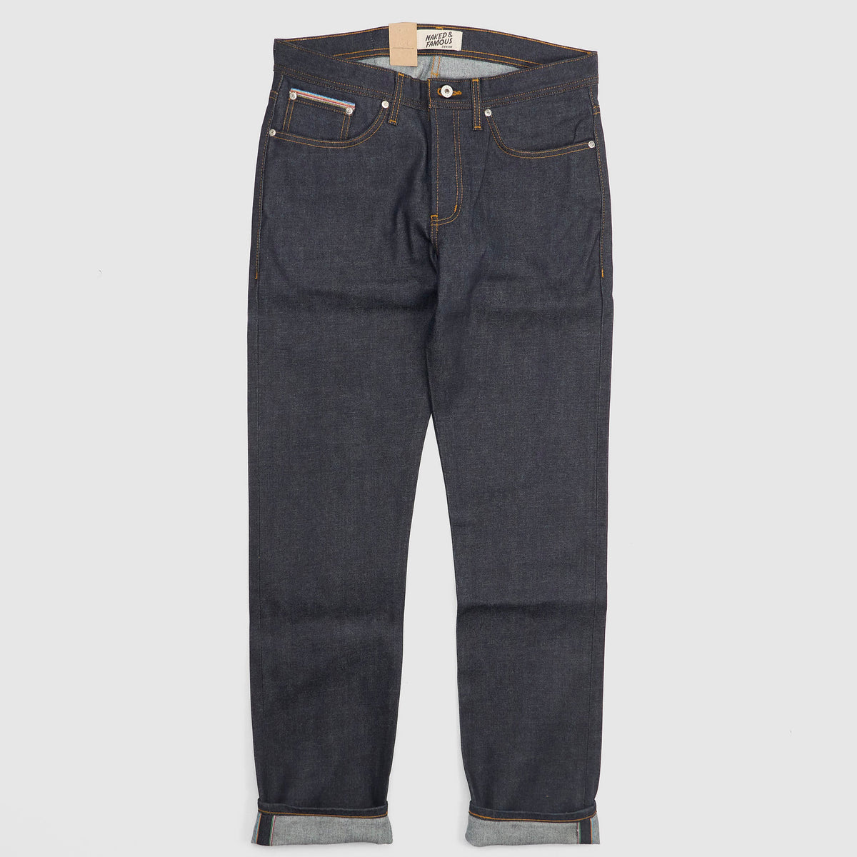 Naked & Famous Dia de los Muertos "Bat" Weird Guy Jeans