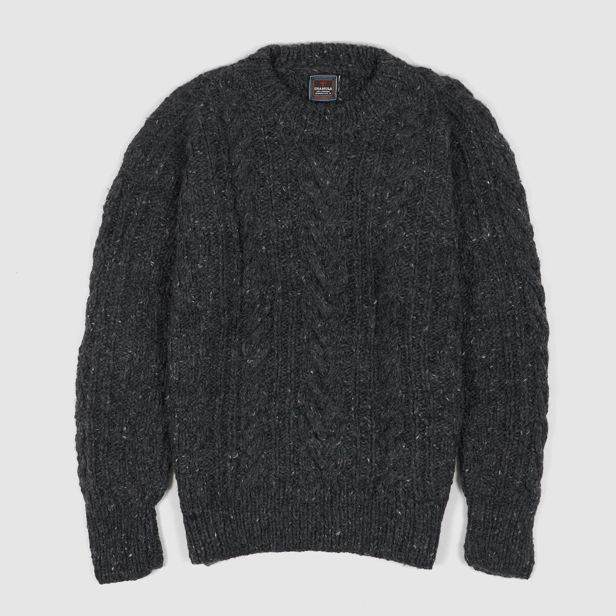 Chamula Cable Knit Fisherman Crew Neck Pullover