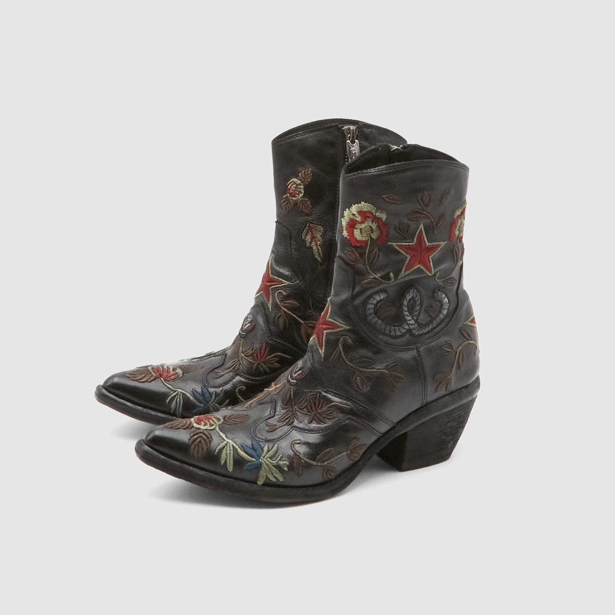 Fauzian Jeunesse Ladies Embroidered Western Ankle Boot