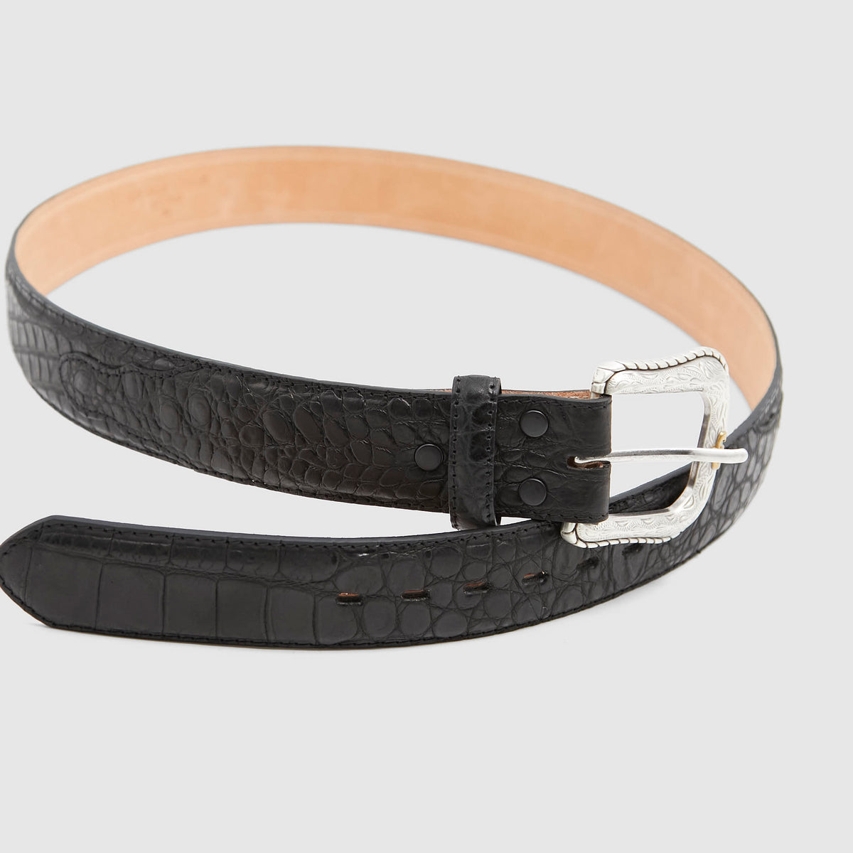 Stetson Caiman Textured Leather Belt