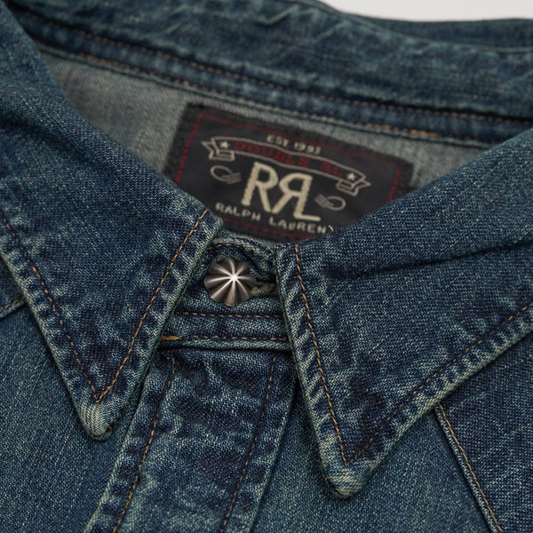 Double RL Vintage Classic Denim Shirt Stone Washed