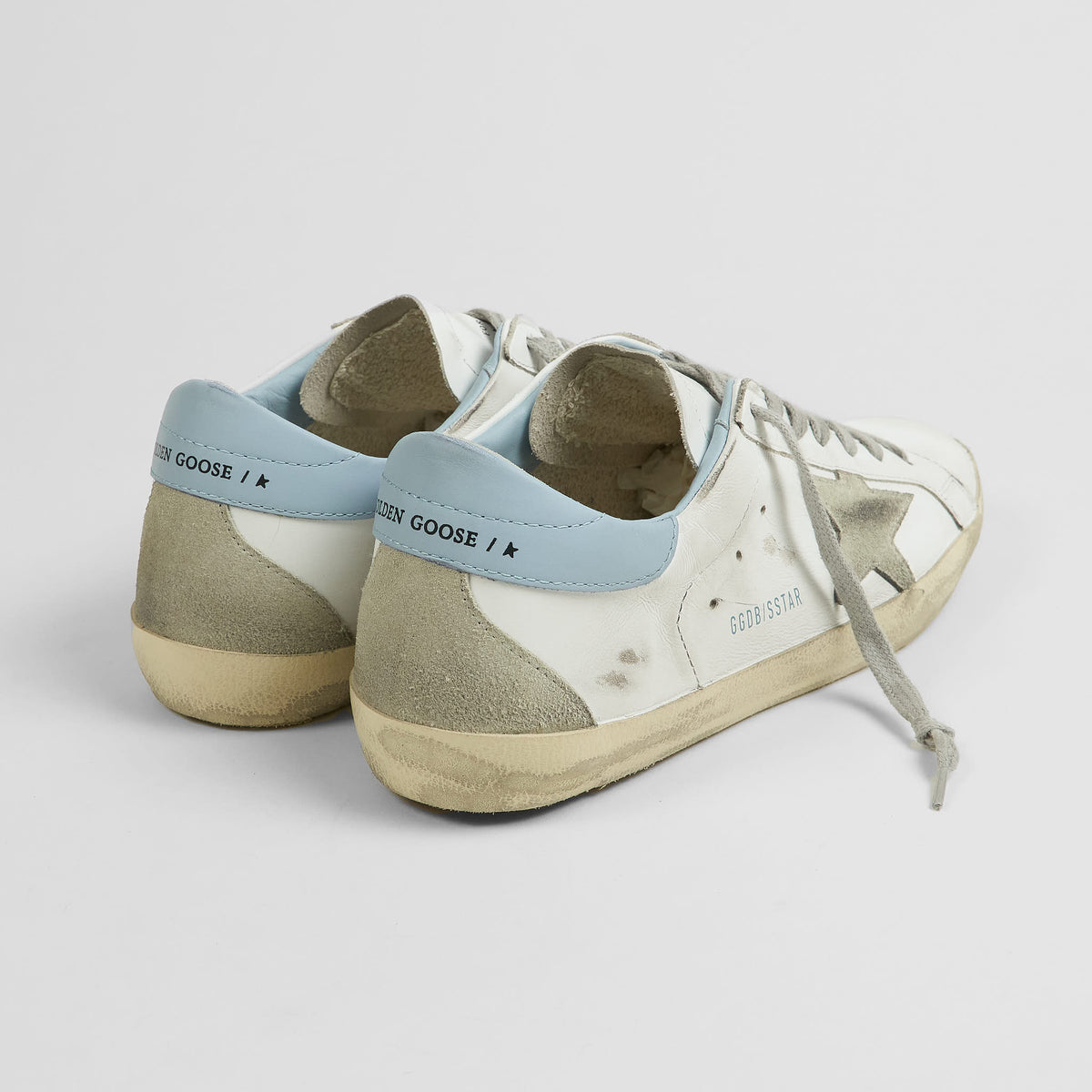 Golden Goose White Ice Blue Superstar Sneakers