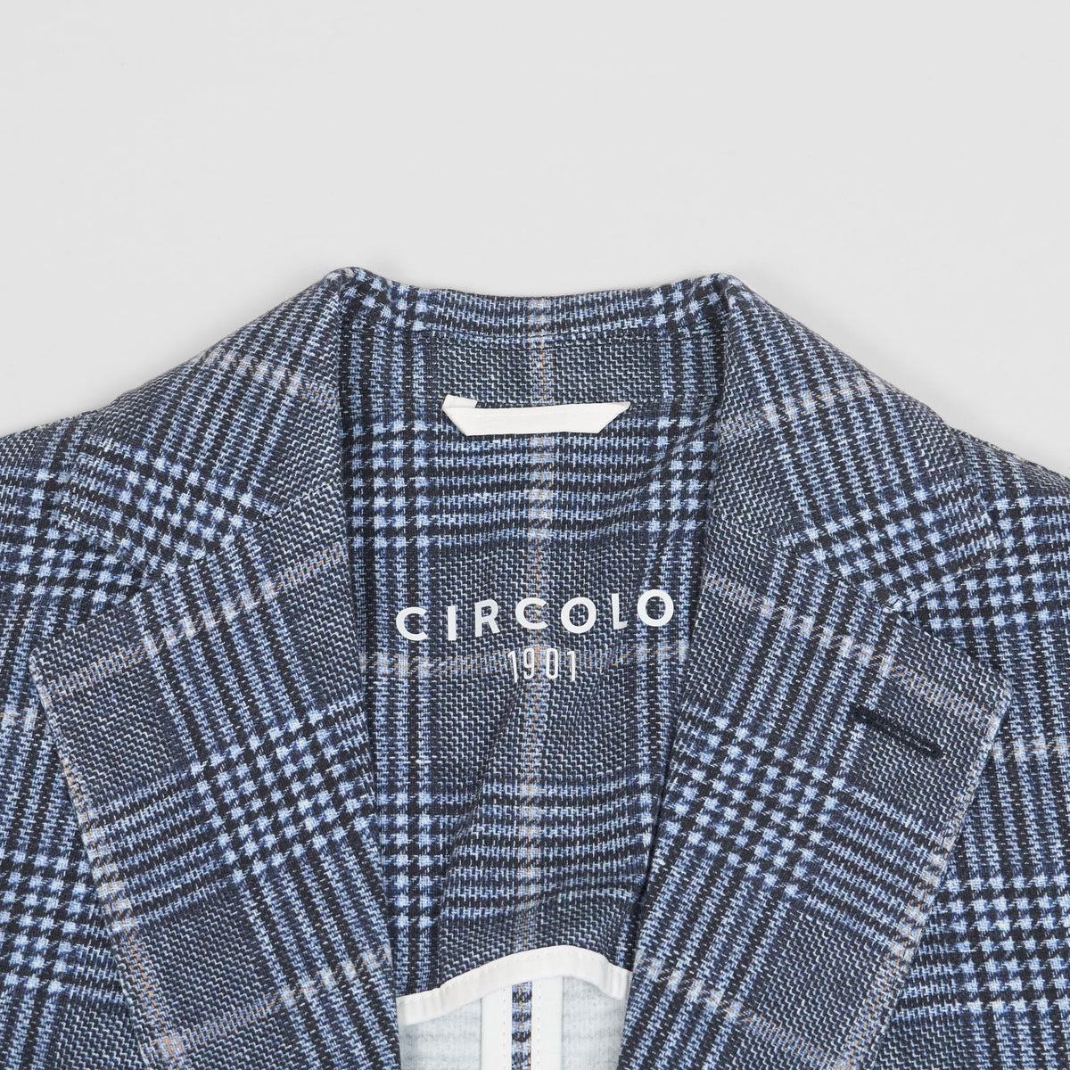 Circolo Easy To Wear Men&#39;s Plaid Blue Blazer
