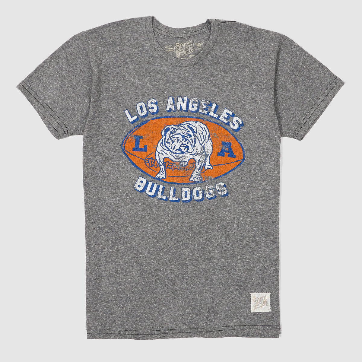 Retro Brand Vintage Los Angeles Bulldogs Short Sleeve Crew Neck T-Shirt