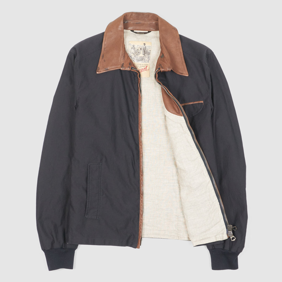 Stewart Canvas Heritage Sports Jacket With Leather Trims
