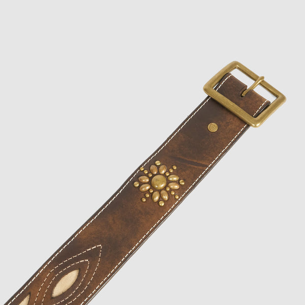 HTC SKIN&BONES ベルト HTC Studded Western Belt Leather Inlay - DeeCee style