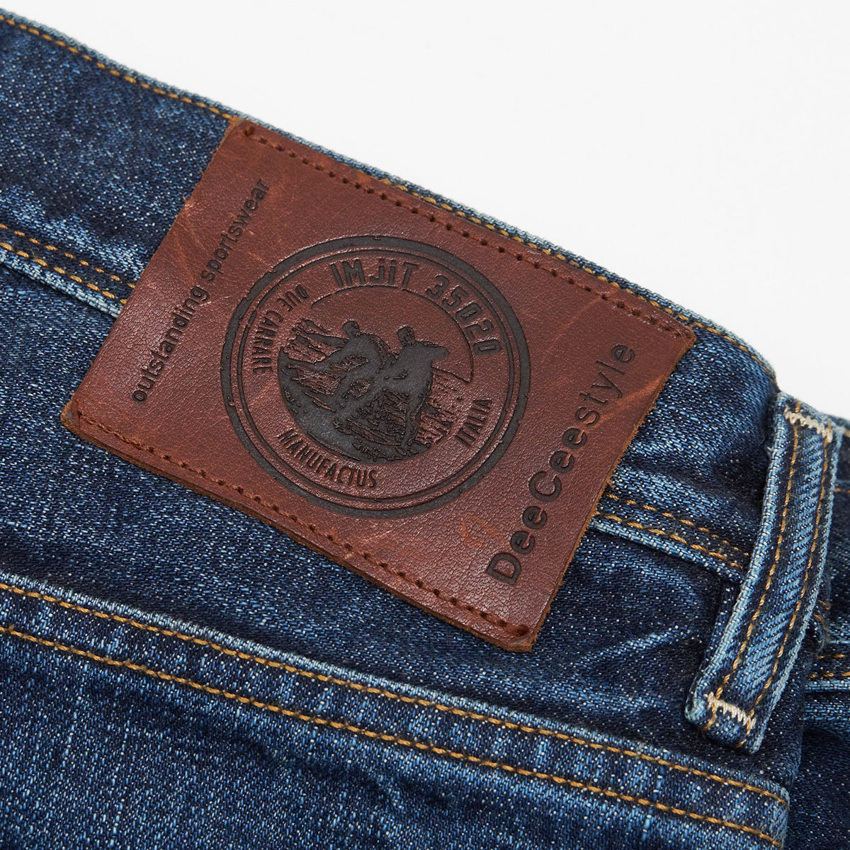 IMjiT x DeeCee style 15oz. Regular Tapered Selvage Denim Jeans Stone Washed