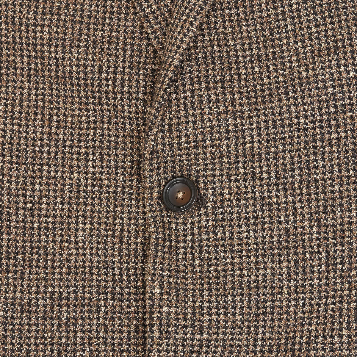 Circolo 2-Button Brown Pied De Poule Cotton Wool Blend Blazer