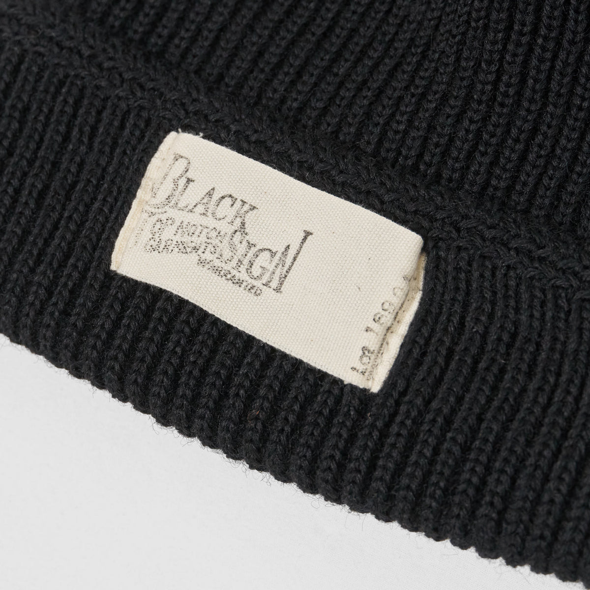 Black Sign Wool Knit Watch Cap