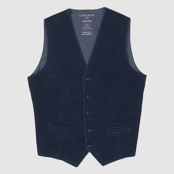 Circolo Knitted Indigo Vest - DeeCee style