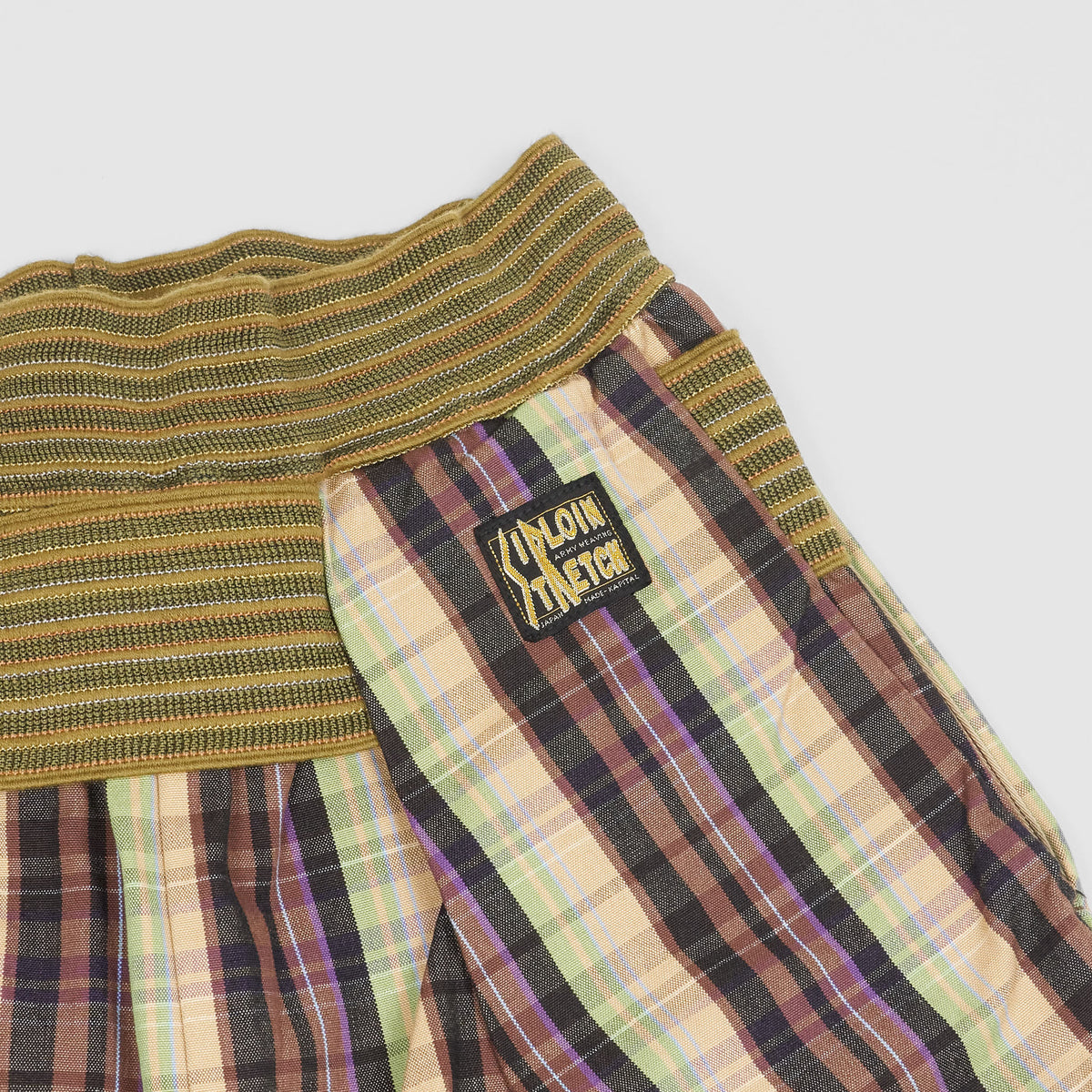 Kapital Wide Fitted Plaid Cotton Pants