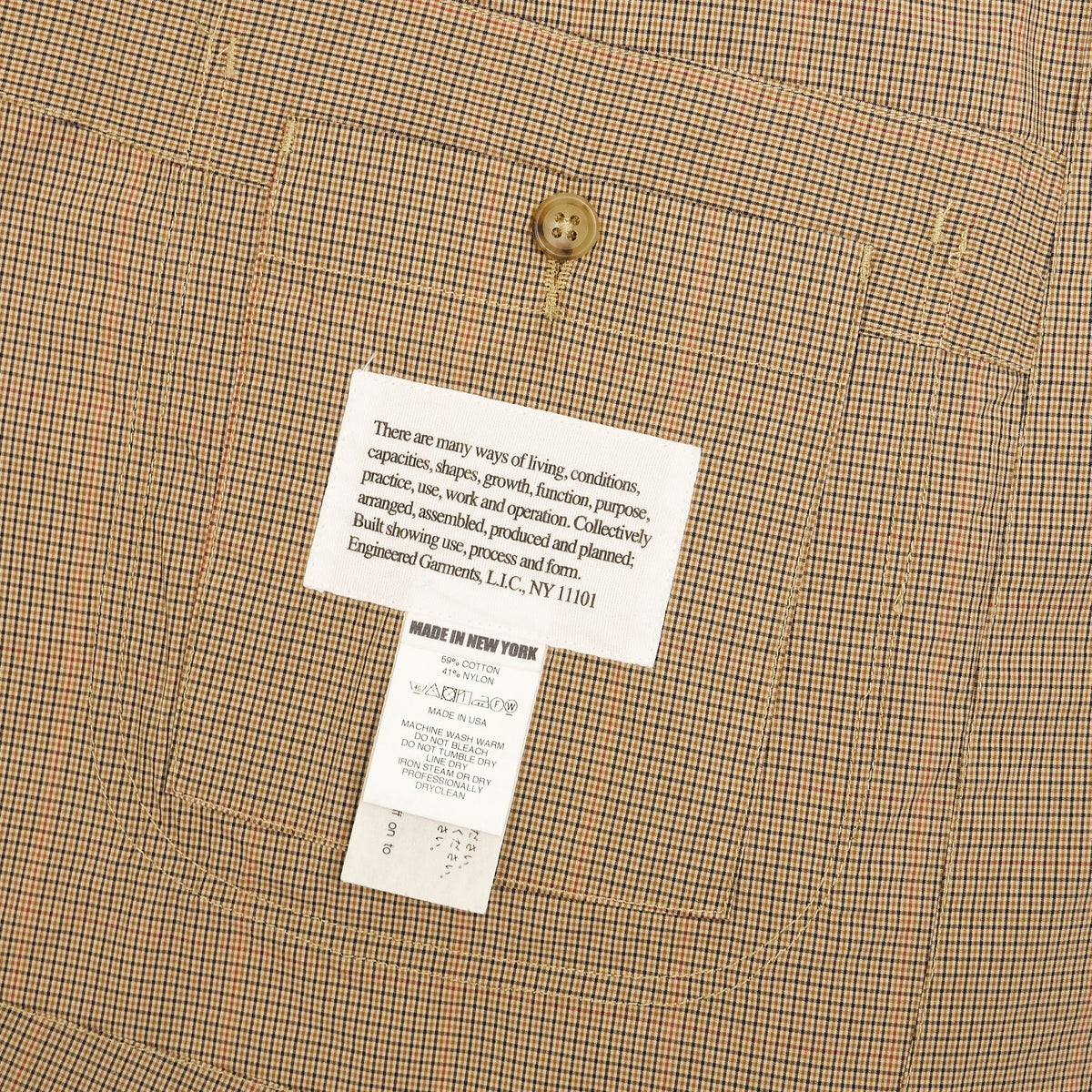 Engineered Garments Mini Tattersall Blazer Jacket Khaki