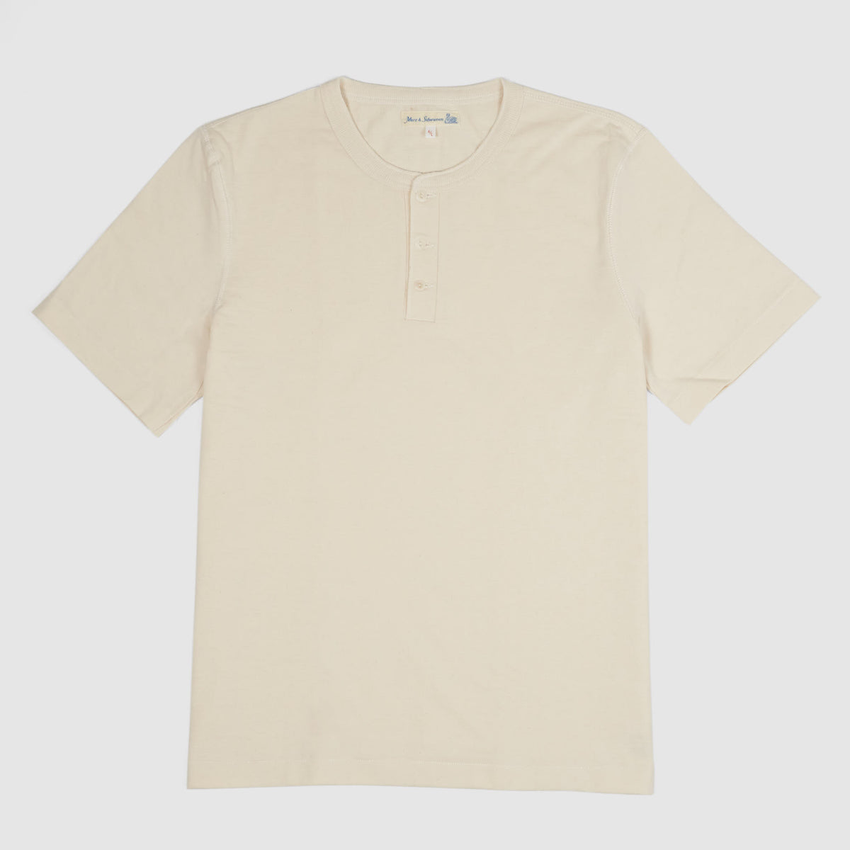 Merz b.Schwanen Loop Wheeler Short Sleeve Henley T-Shirt Nature