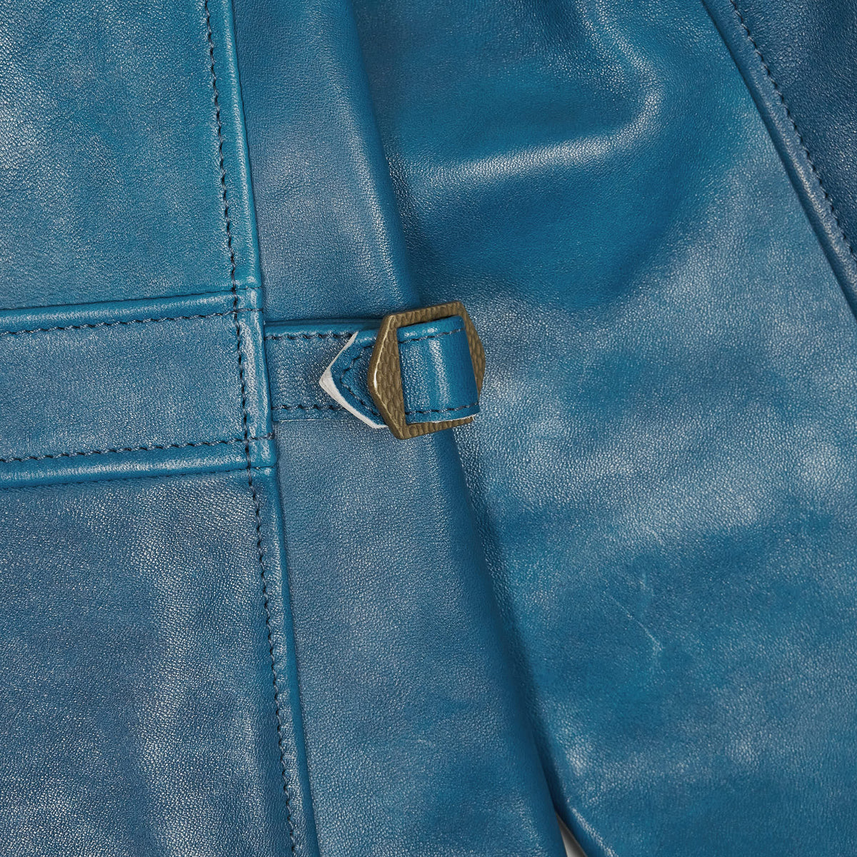 Double Helix Classic 1930s Indigo Dyed Horse Leather Jacket Indigo