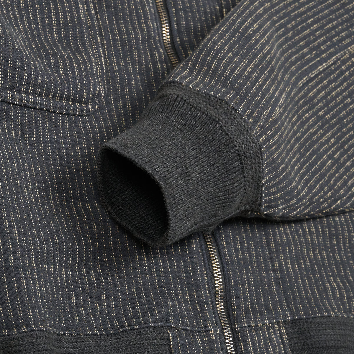 Double RL Striped Cotton Blend Fleece Jacket