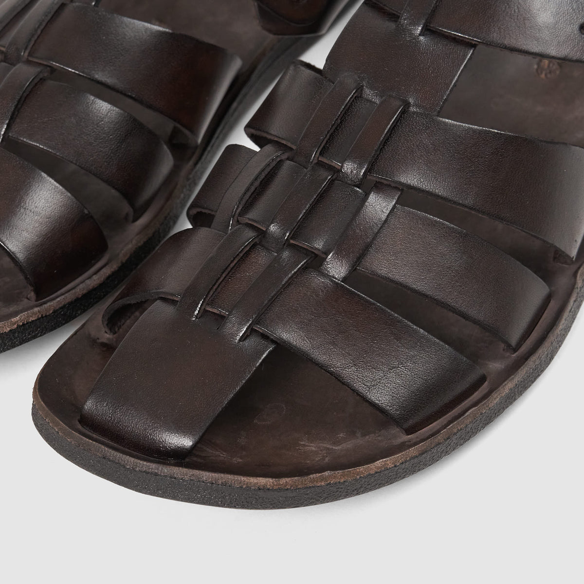 Brador Mens Heel Strap Leather Sandals