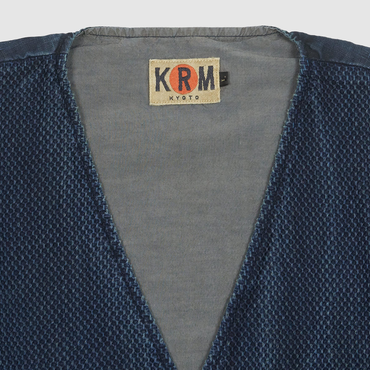 KRM Indigo Dyed Honey Comb Sashiko Vest