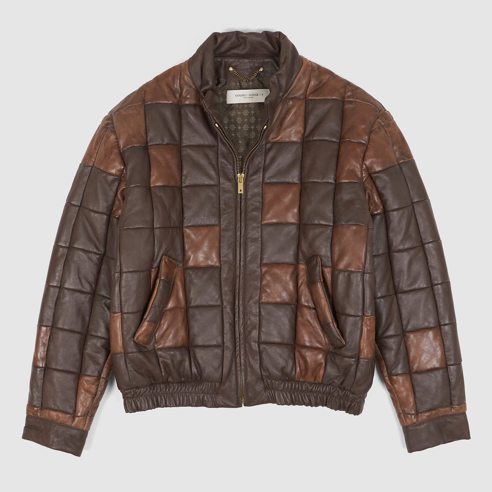Golden Goose Patchwork Leather Bomber Jacket