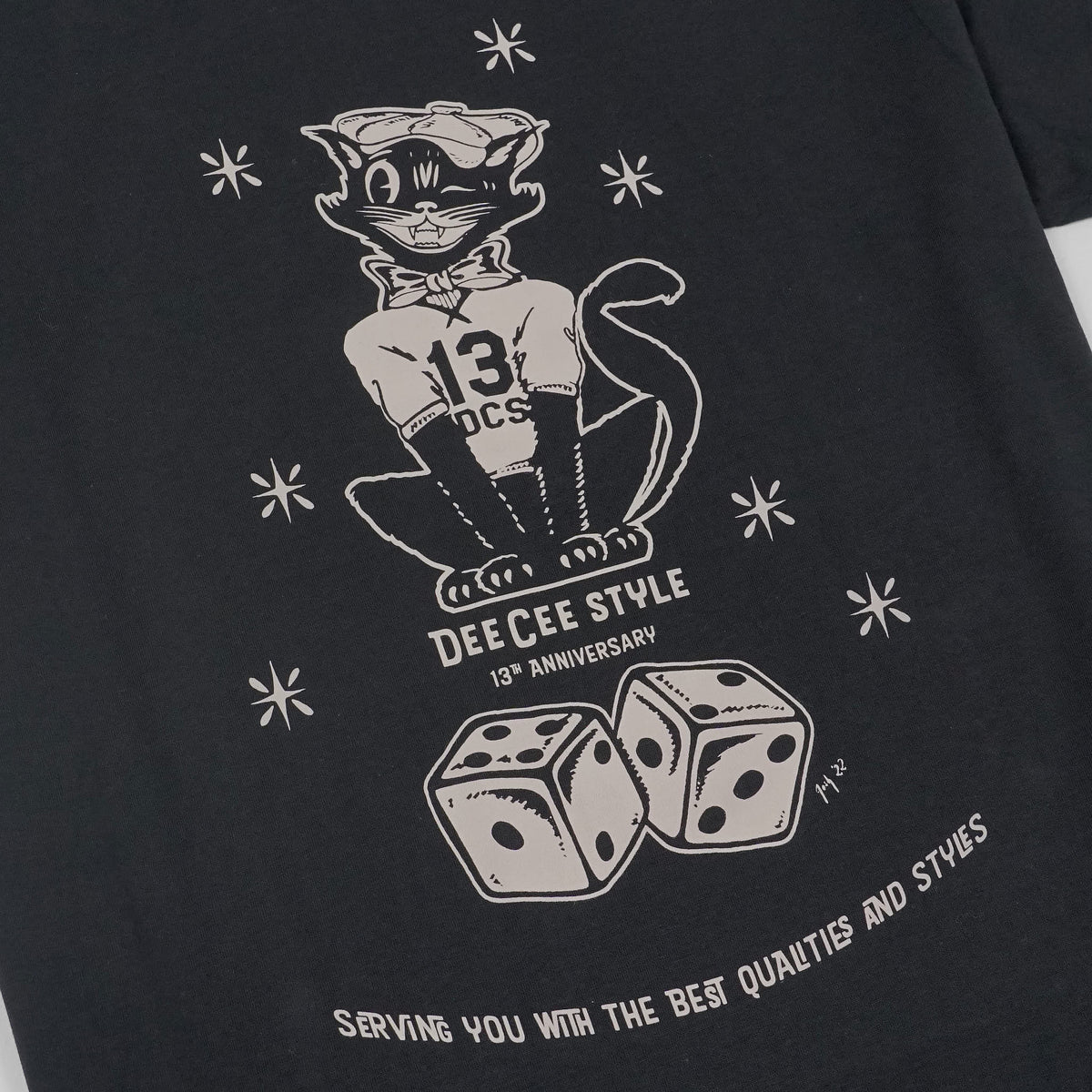 DeeCee style 13th Anniversary Black Cat Crew Neck T-Shirt