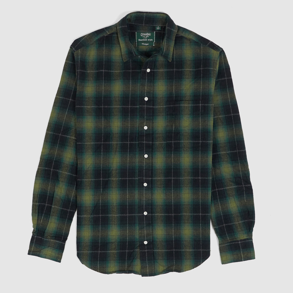 Gitman Vintage for DeeCee style Plaid Cotton Flannel Shirt with Pocket