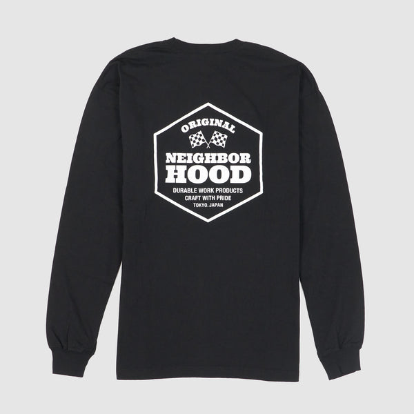 Neighborhood Logo Crew Neck Backprint Long Sleeve T-Shirt