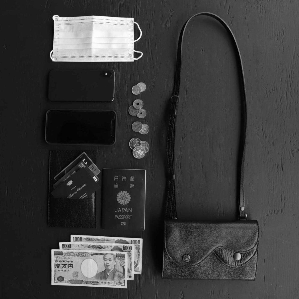 Black Sign Black Eye Double Flap Utility Passport Bag