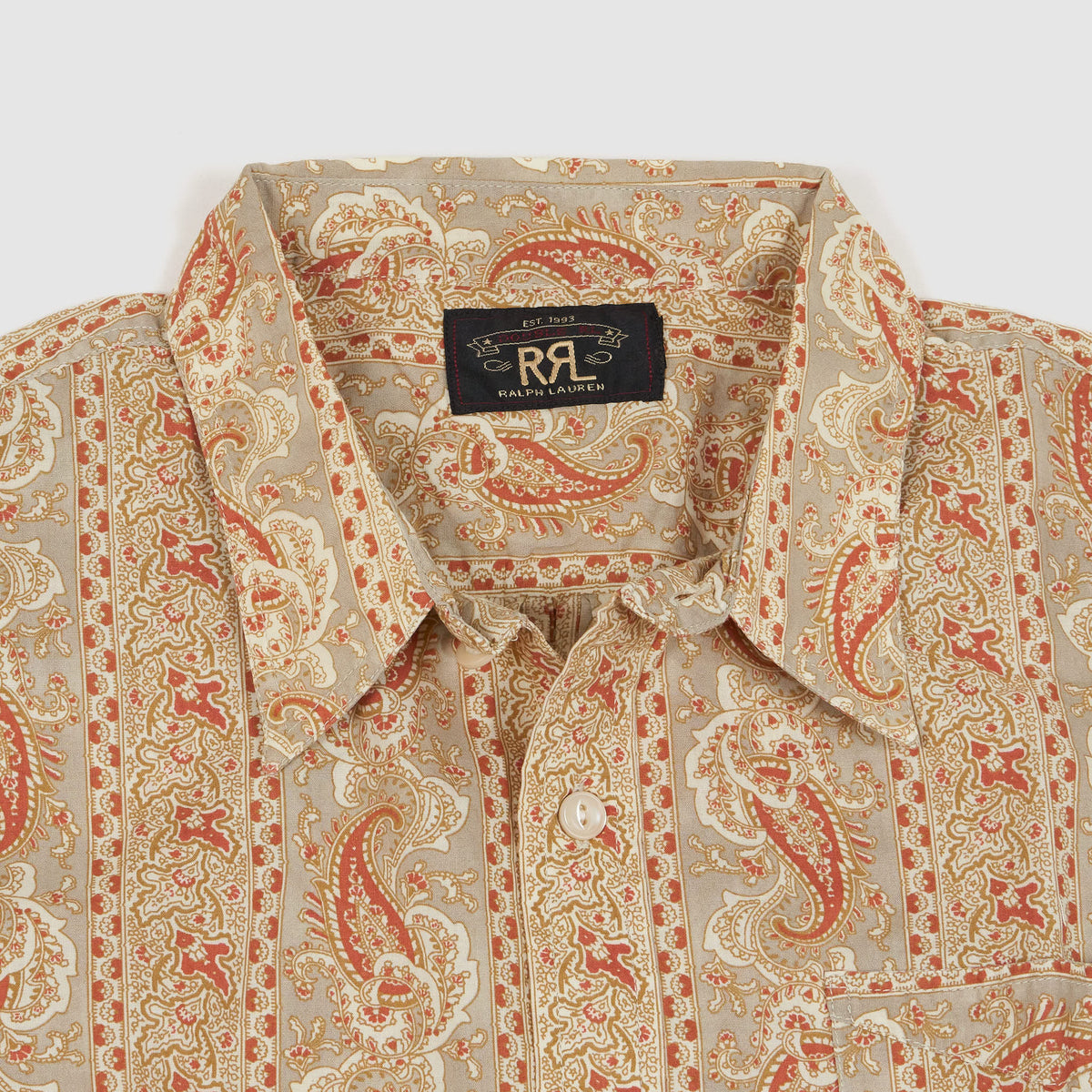 Double RL Long Sleeve Paisley-Print Work Shirt
