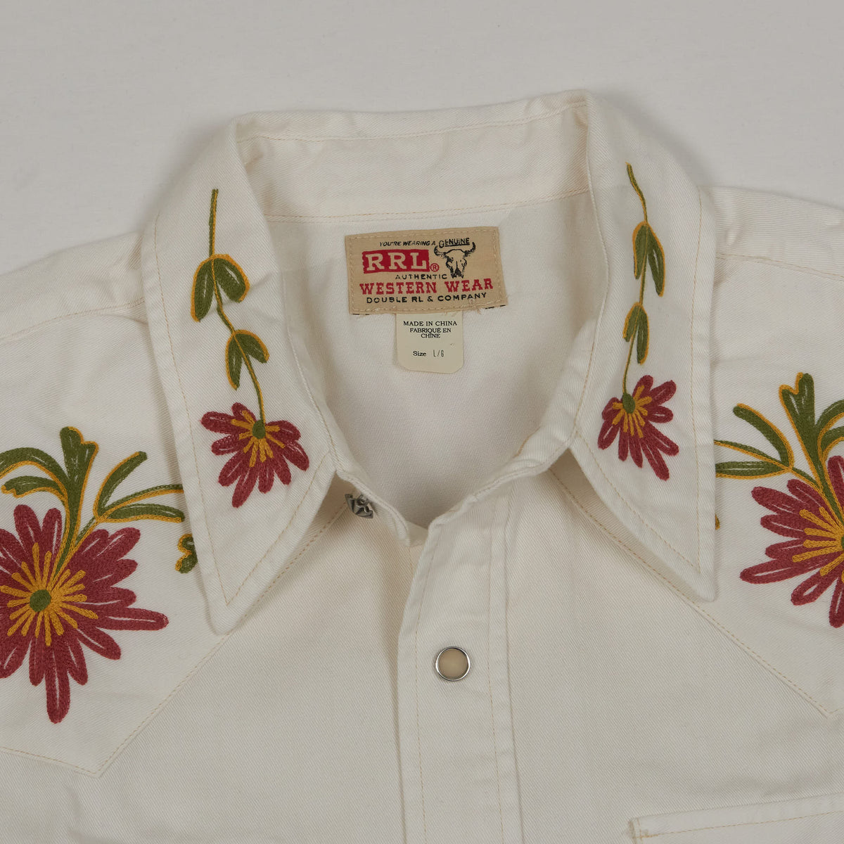 Double RL Embroidered Western Sawtooth Pocket Shirt