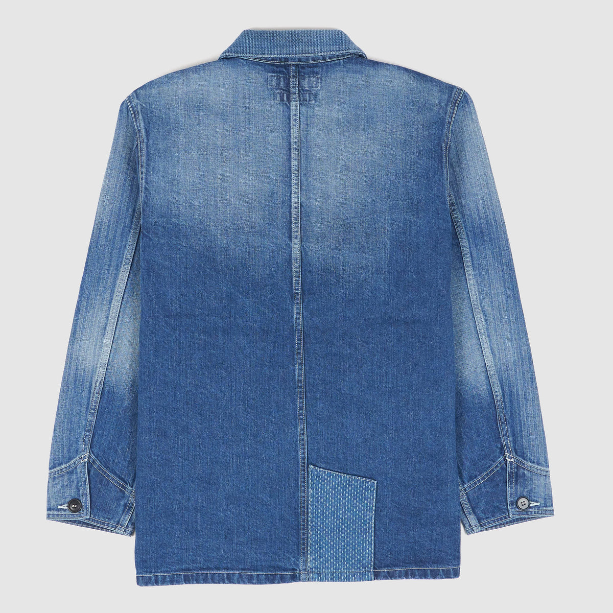 FDMTL Sashiko Indigo Patchwork  Coverall Jacket