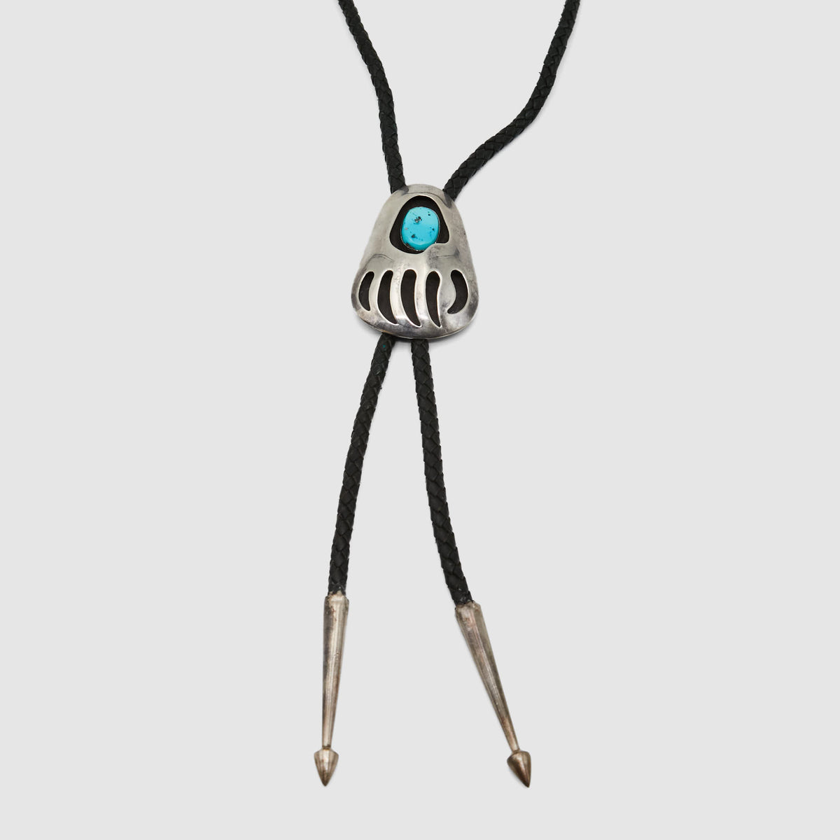 Vintage Jewelry Navajo Sterling Bear Claw Bolo Tie