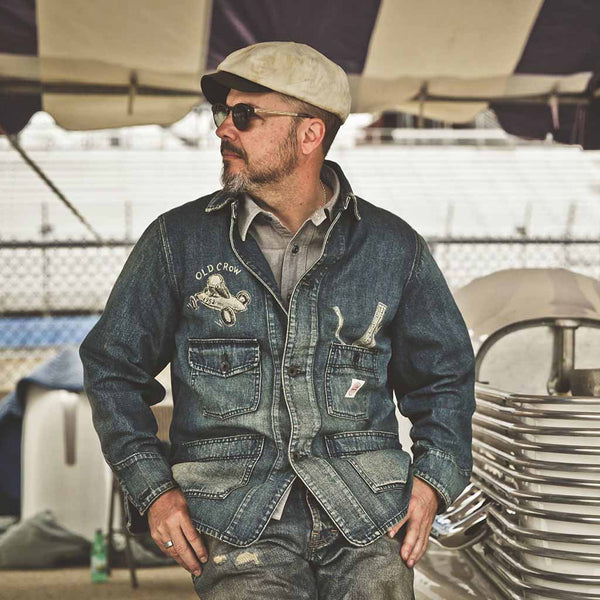 Old Crow Speed Shop by Glad Hand & Co. Vintage Look Overall Work Jacket