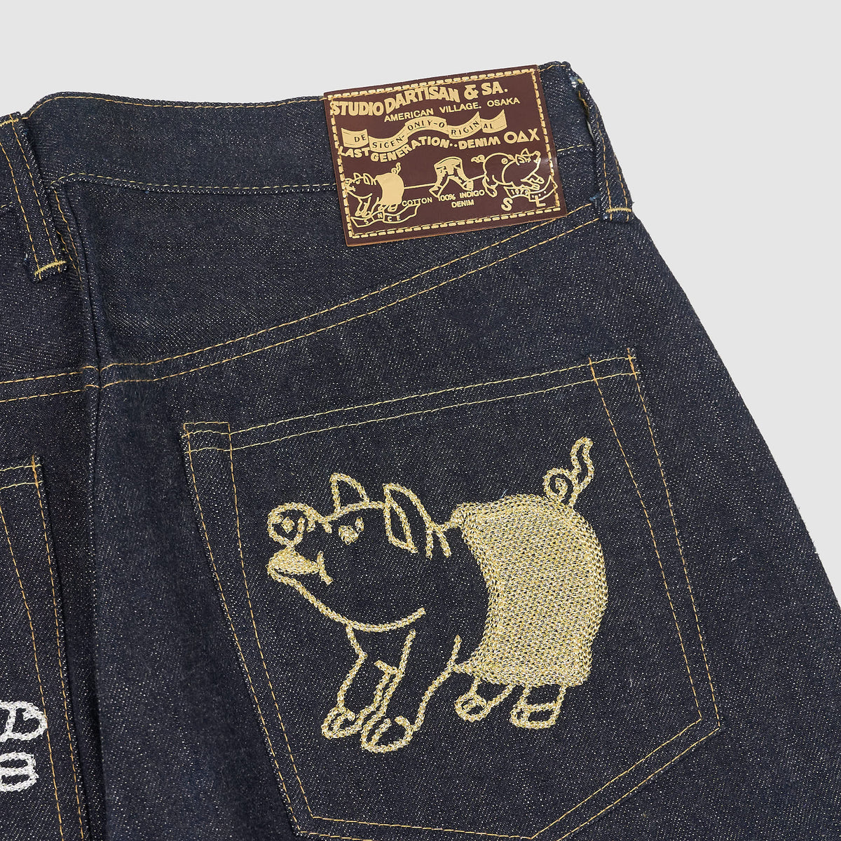 Studio D&#39;Artisan Golden Pig 5 Pocket Raw Denim Jeans 30&#39;s Anniversary