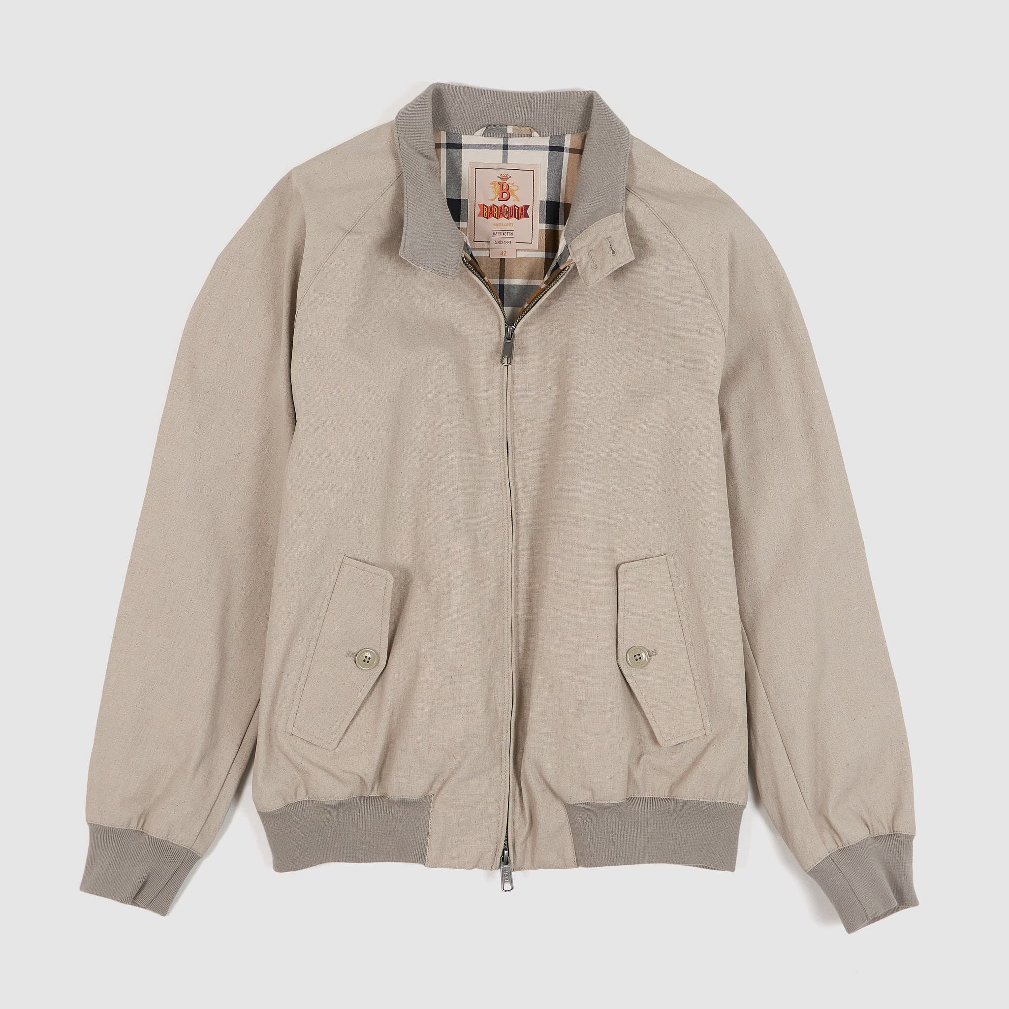 BARACUTA グレージュ　G9 Baracuta G9 Harrington Linen Blend Tent Cloth Jacket - DeeCee style