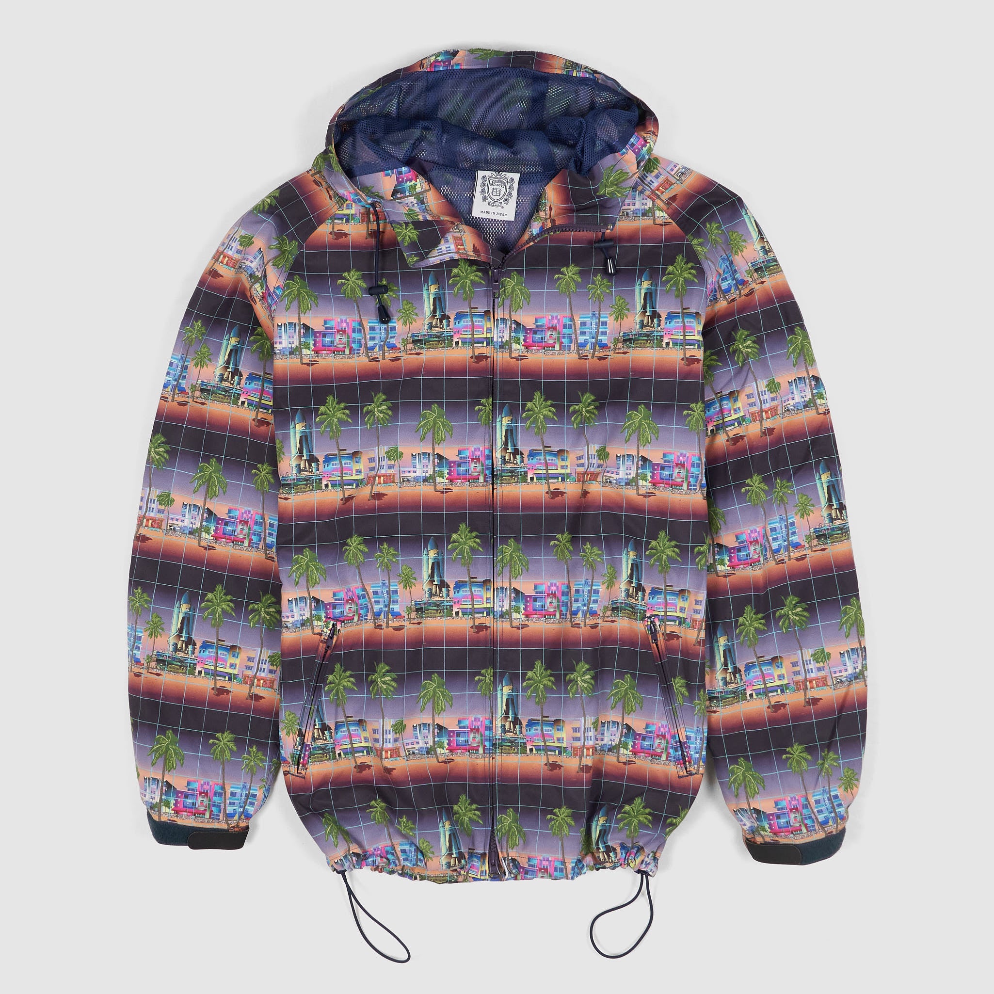 Billionaire Boys Club Miami Print Hooded Coach Jacket Billionaire Boys Club Miami Print Hooded Coach Jacket