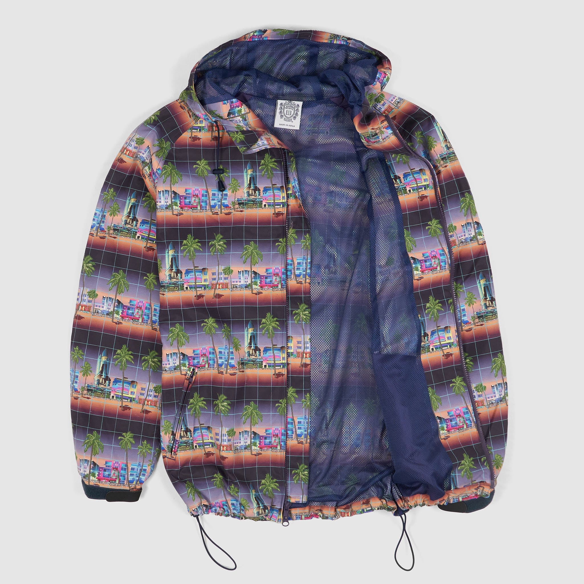 Billionaire Boys Club Miami Print Hooded Coach Jacket DeeCee style